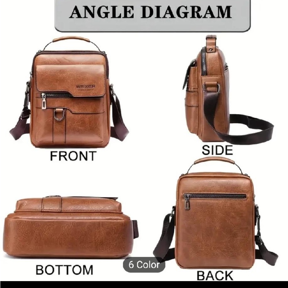 Weixier leather crossbody messenger bag, Unisex NWT